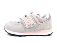 New Balance rain cloud/pink haze 574 sneaker